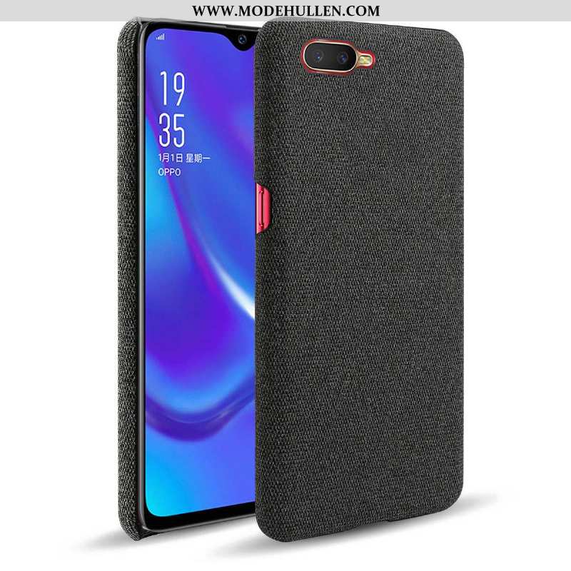 Hülle Oppo Rx17 Neo Schutz Case Stoff Handy Weinrot Anti-sturz Burgund