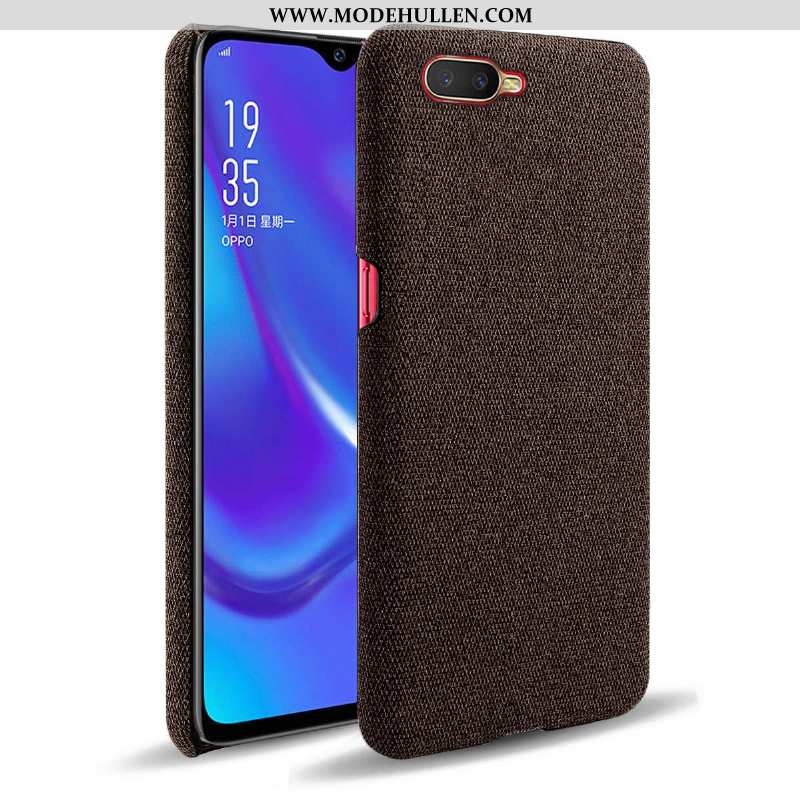 Hülle Oppo Rx17 Neo Schutz Case Stoff Handy Weinrot Anti-sturz Burgund