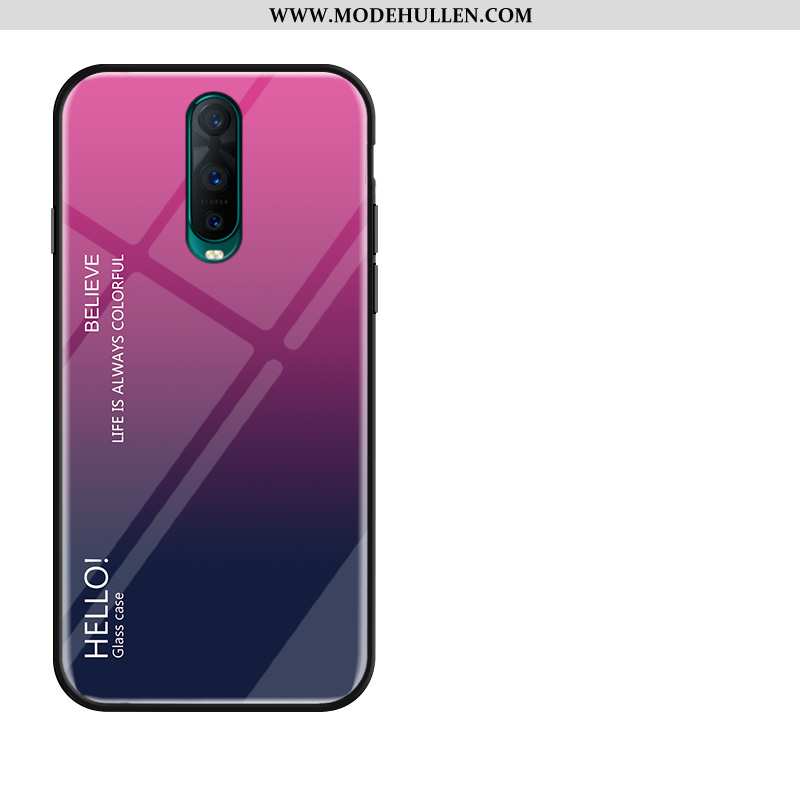 Hülle Oppo Rx17 Pro Schutz Glas Weiche Rot Silikon Handy Rote