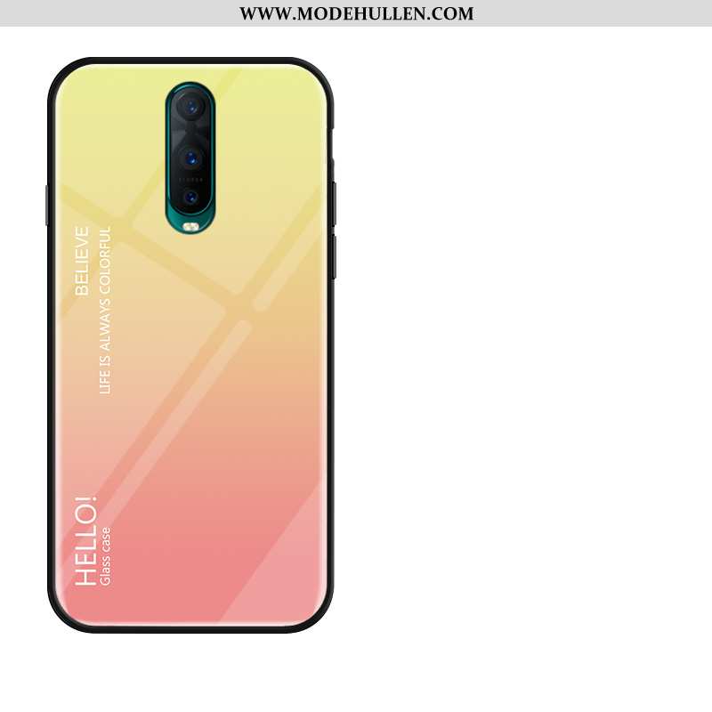 Hülle Oppo Rx17 Pro Schutz Glas Weiche Rot Silikon Handy Rote