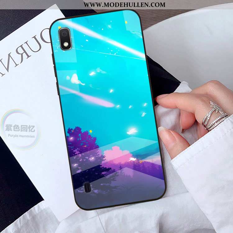 Hülle Samsung Galaxy A10 Glas Kreativ Anti-sturz Blau Schutz Handy