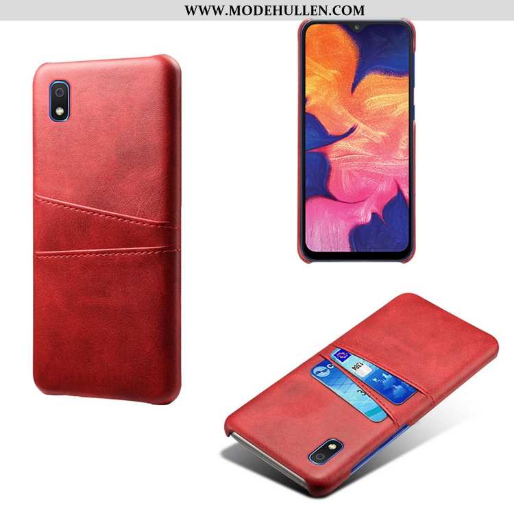 Hülle Samsung Galaxy A10 Leder Muster Kuh Anti-sturz Handy Rot Rote