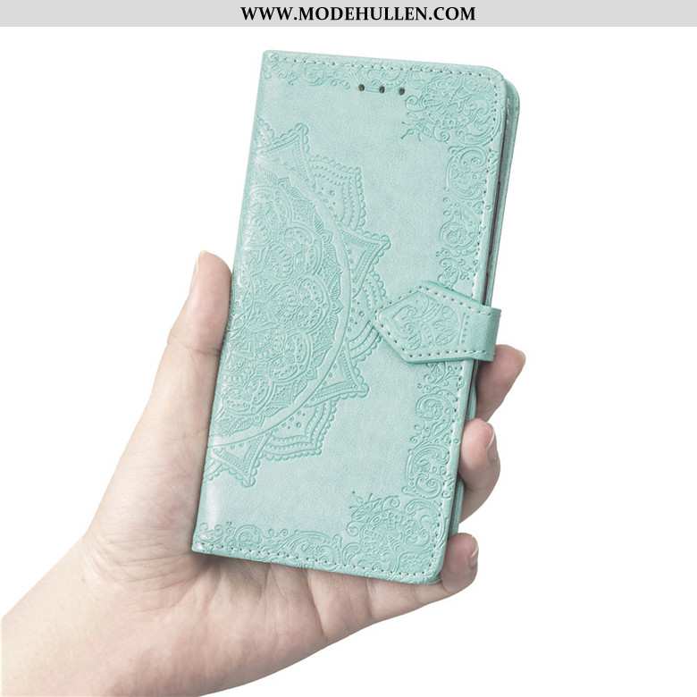 Hülle Samsung Galaxy A10 Leder Weiche Folio Case Sterne Blau