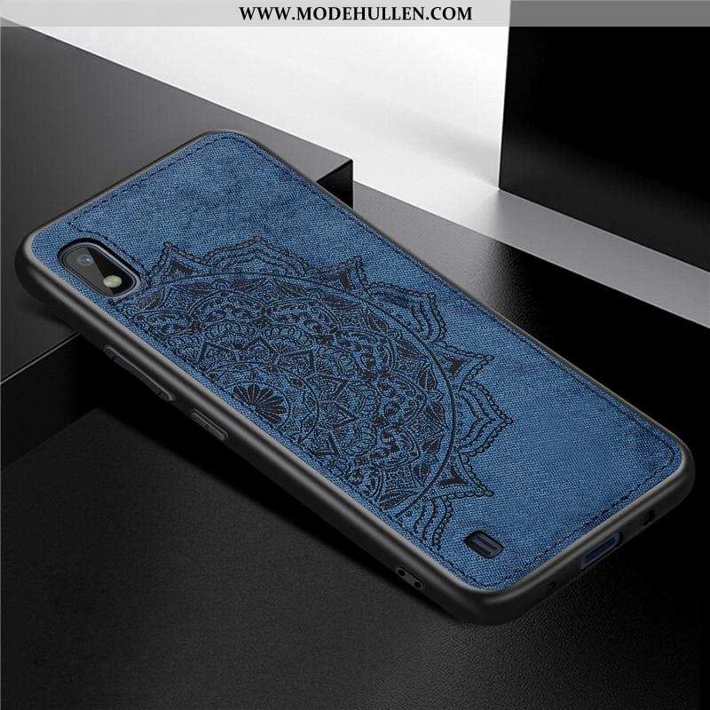 Hülle Samsung Galaxy A10 Muster Persönlichkeit Stoff Kreativ Case Dunkelblau
