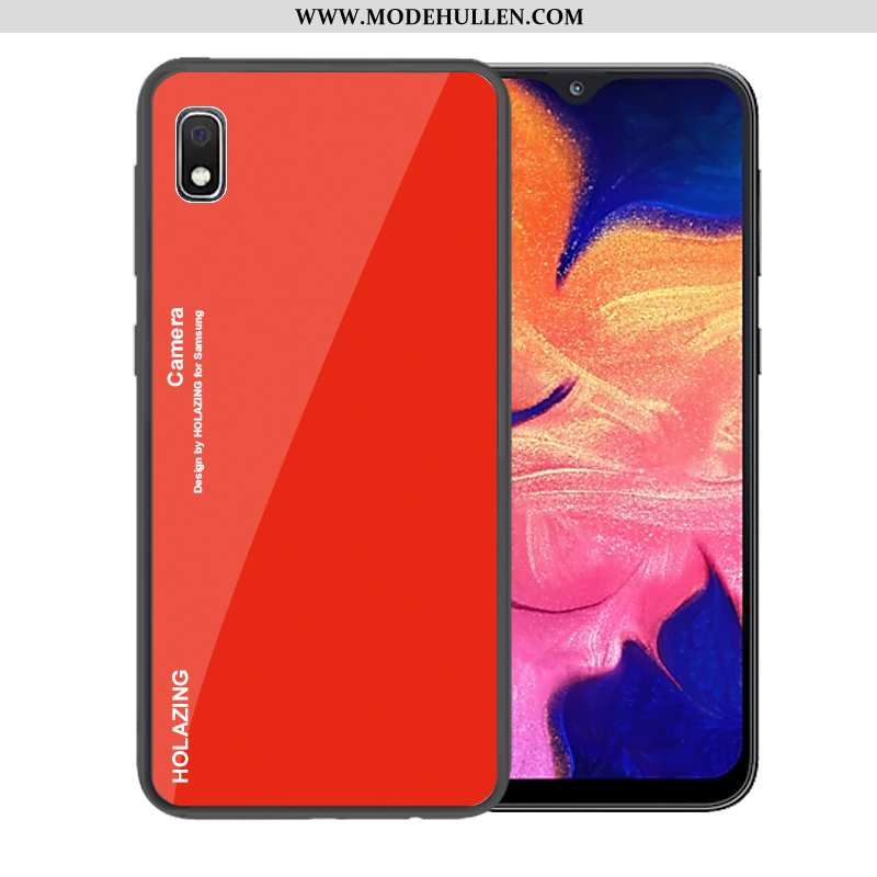 Hülle Samsung Galaxy A10 Schutz Glas Case Trend Dunkelblau Sterne