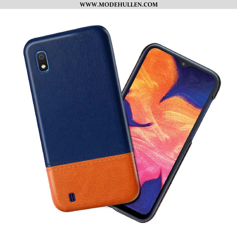 Hülle Samsung Galaxy A10 Schutz Leder Case Trend Verschleißfeste Anti-sturz Schwarz