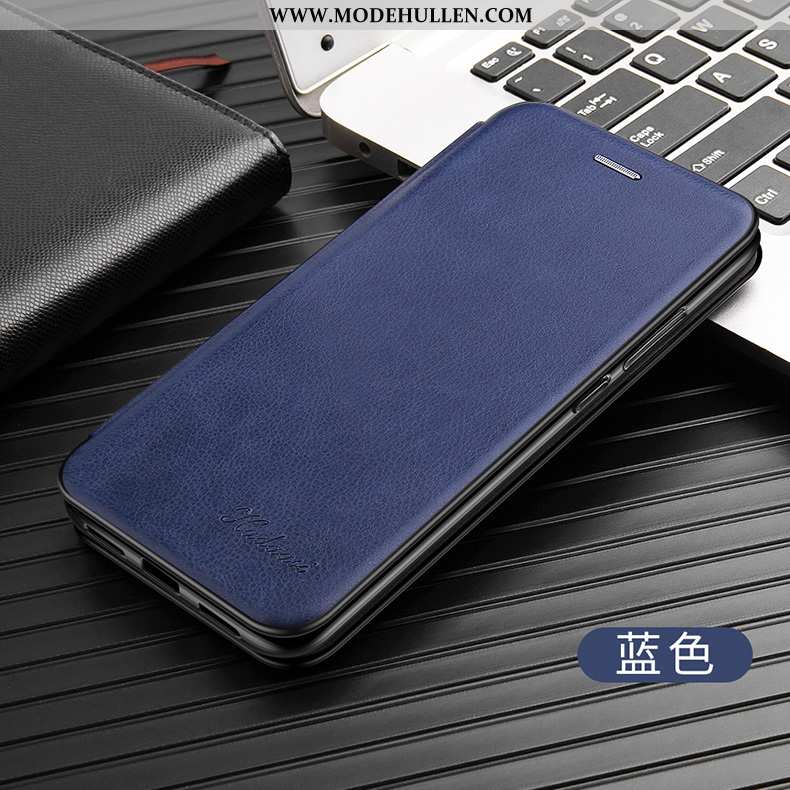 Hülle Samsung Galaxy A10 Schutz Lederhülle Magnetismus Folio Kreativ Handy Business Dunkelblau