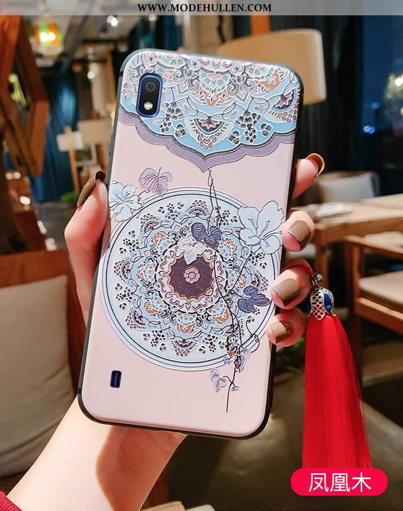 Hülle Samsung Galaxy A10 Schutz Prägung Super Chinesische Art Blau Wind Handy