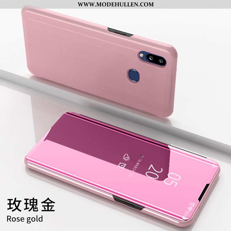 Hülle Samsung Galaxy A10s Lederhülle Schutz Rosa Case Sterne Handy