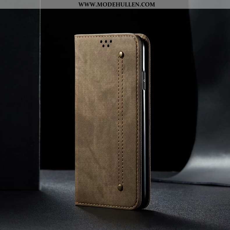 Hülle Samsung Galaxy A10s Lederhülle Silikon Karte Case Alles Inklusive Handy Braun