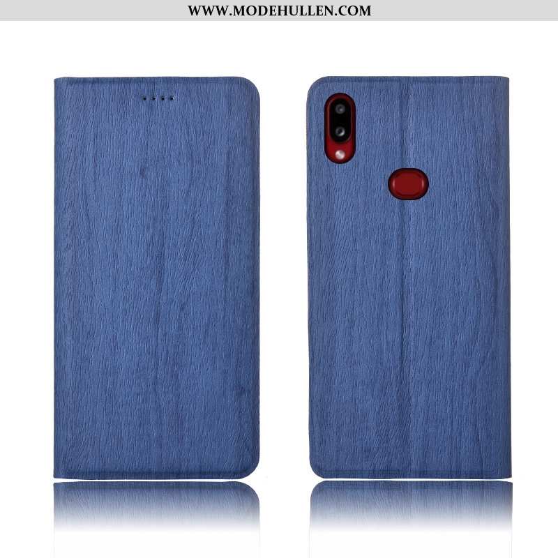 Hülle Samsung Galaxy A10s Muster Trend Schutz Blau Case Handy