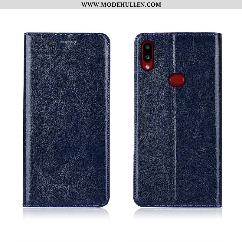 Hülle Samsung Galaxy A10s Nubuck Echt Leder Anti-sturz Lederhülle Trend Handy Schutz Braun