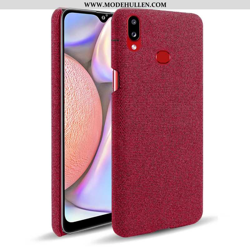 Hülle Samsung Galaxy A10s Schutz Schwer Stoff Grau Sterne Case