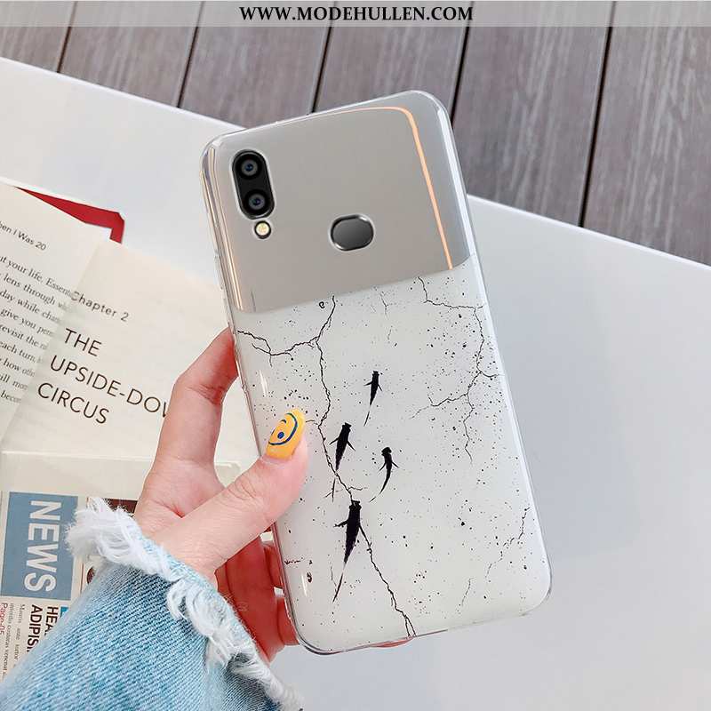 Hülle Samsung Galaxy A10s Trend Weiche Handy Sterne Silikon Leichtgewicht Silber