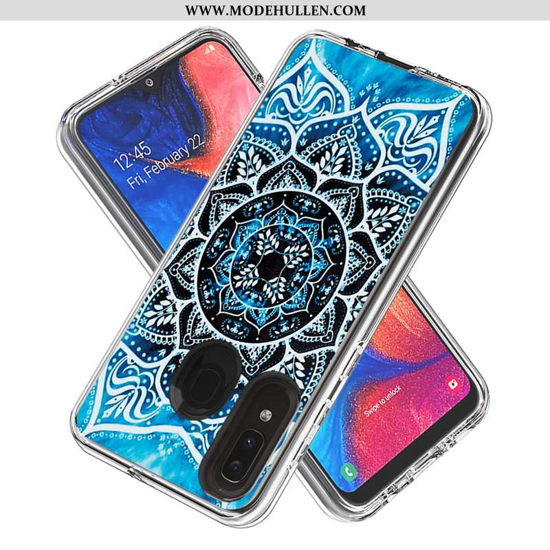 Hülle Samsung Galaxy A20e Karikatur Karte Handy Case Weiß Sterne Weiße