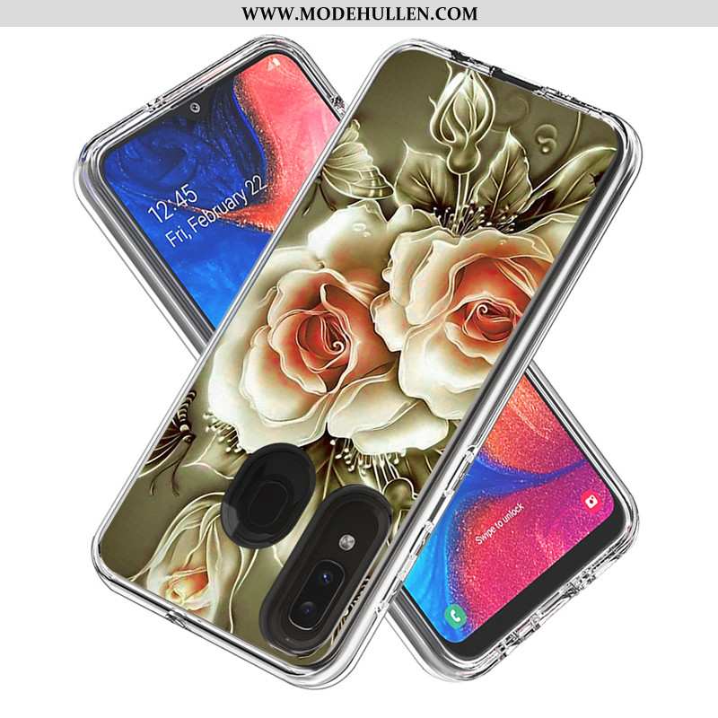 Hülle Samsung Galaxy A20e Karikatur Karte Handy Case Weiß Sterne Weiße