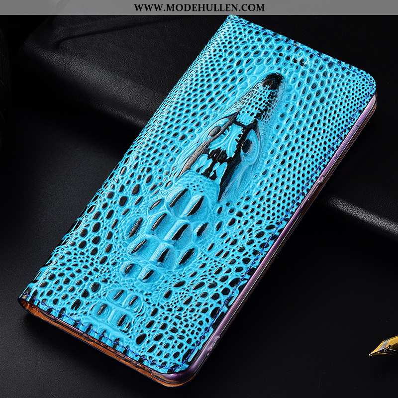 Hülle Samsung Galaxy A20e Lederhülle Schutz Blau Folio Anti-sturz Case