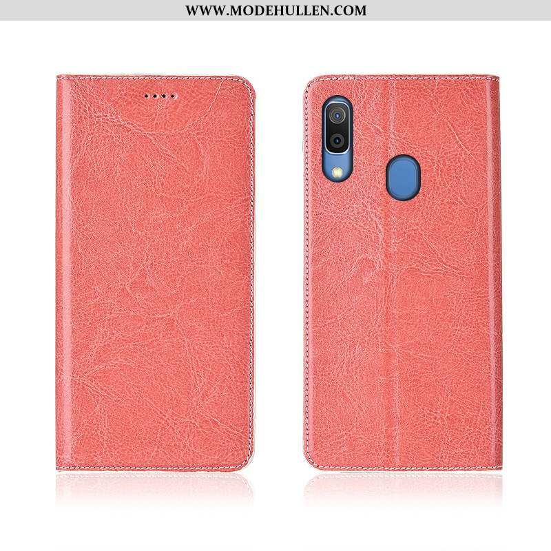 Hülle Samsung Galaxy A20e Silikon Schutz Anti-sturz Handy Clamshell Case Echt Leder Braun