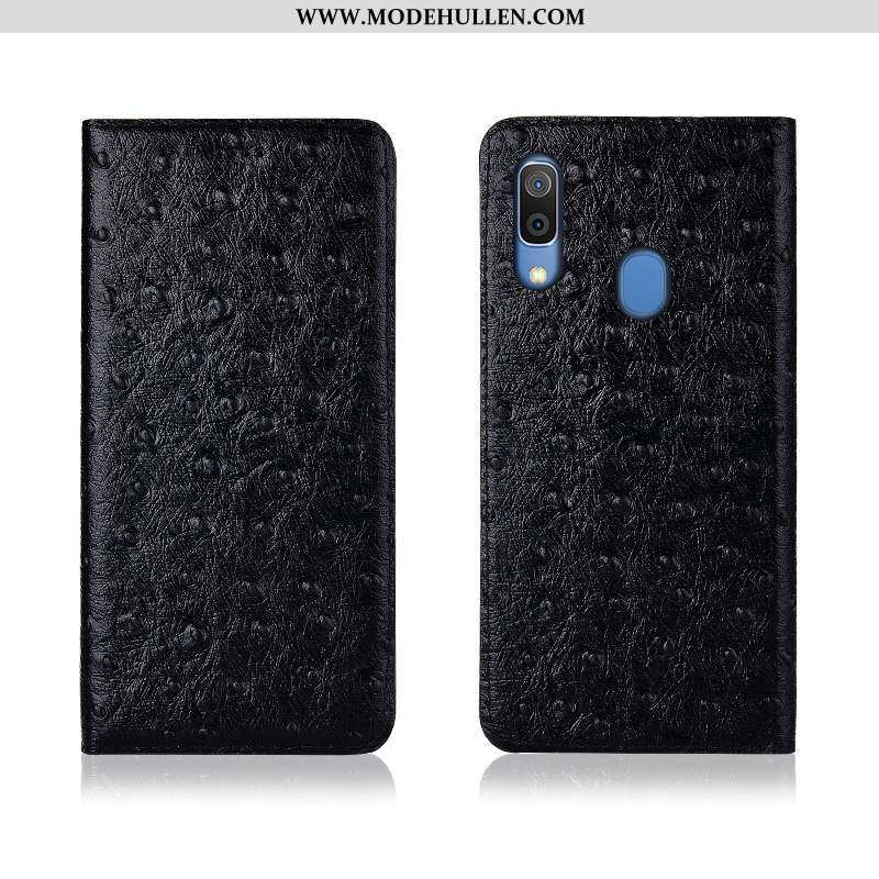 Hülle Samsung Galaxy A20e Silikon Schutz Case Handy Echt Leder Anti-sturz Braun