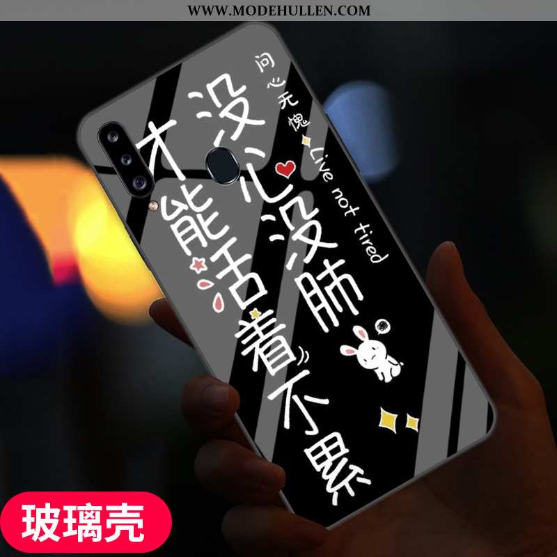 Hülle Samsung Galaxy A20s Kreativ Schutz Netto Rot Glas Sterne Handy Einfassung Weiße