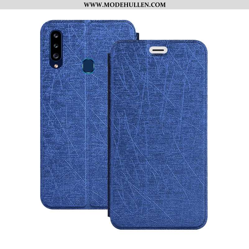 Hülle Samsung Galaxy A20s Lederhülle Schutz Folio Case Sterne Handy Rosa