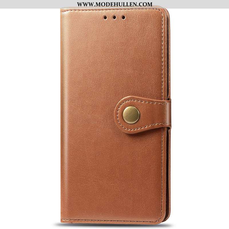 Hülle Samsung Galaxy A20s Weiche Schutz Business Case Khaki Clamshell Geldbörse