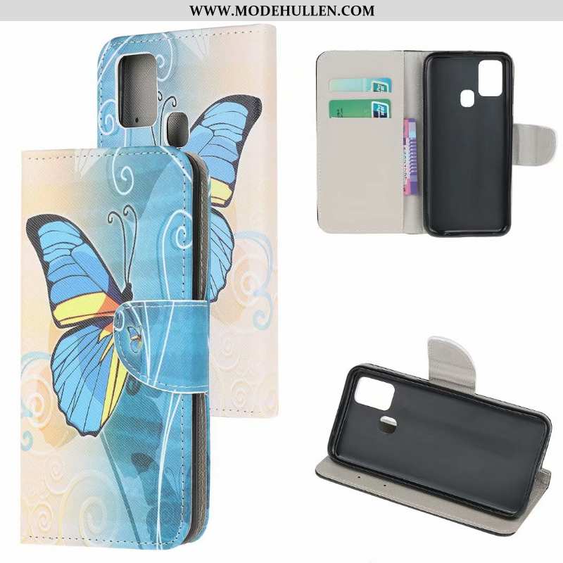 Hülle Samsung Galaxy A21s Muster Schutz Case Sterne Alles Inklusive Handy Grün