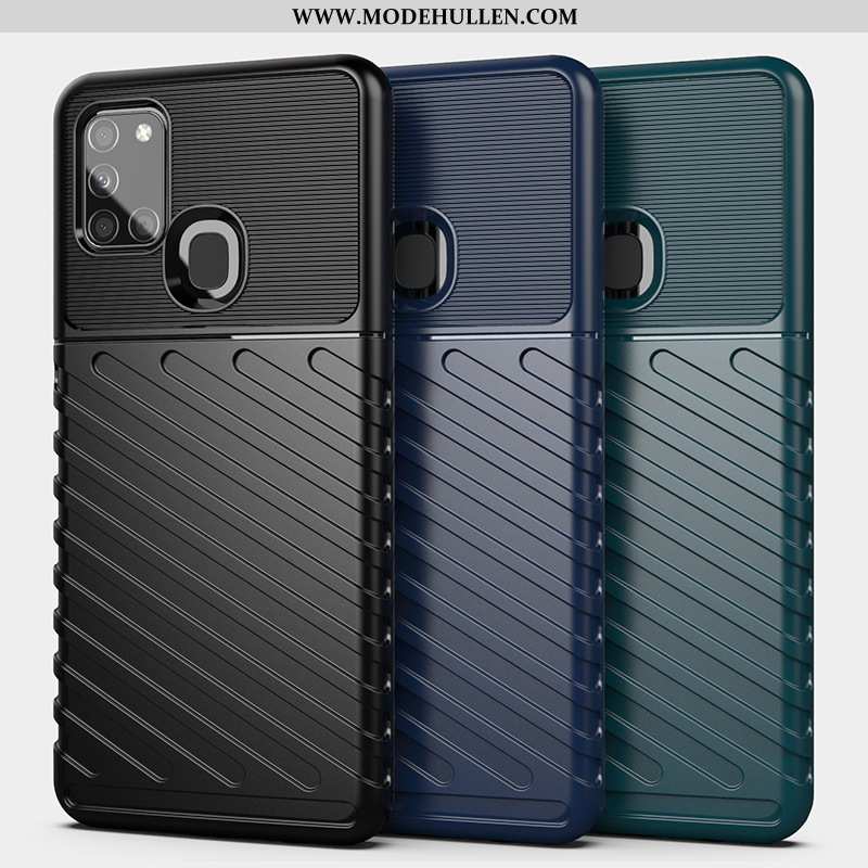 Hülle Samsung Galaxy A21s Schutz Case Europa Handy Anti-sturz Sterne Schwarz