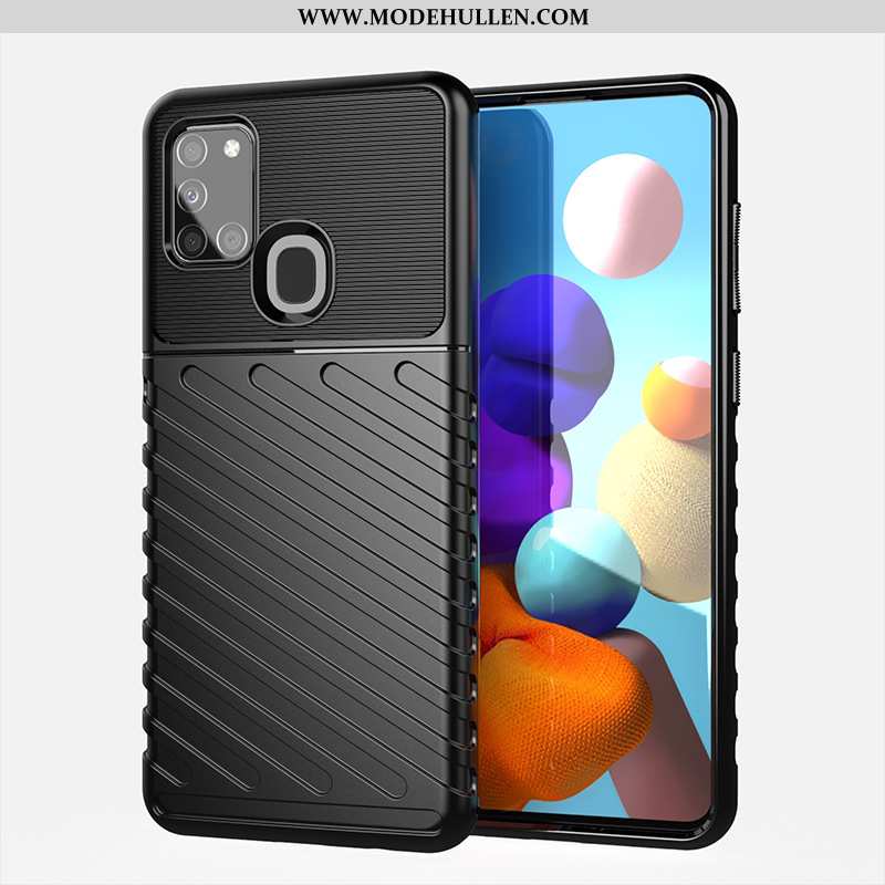 Hülle Samsung Galaxy A21s Schutz Case Europa Handy Anti-sturz Sterne Schwarz