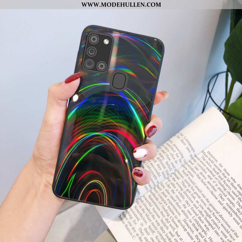 Hülle Samsung Galaxy A21s Trend Weiche Karikatur Case Mini Anti-sturz Blau