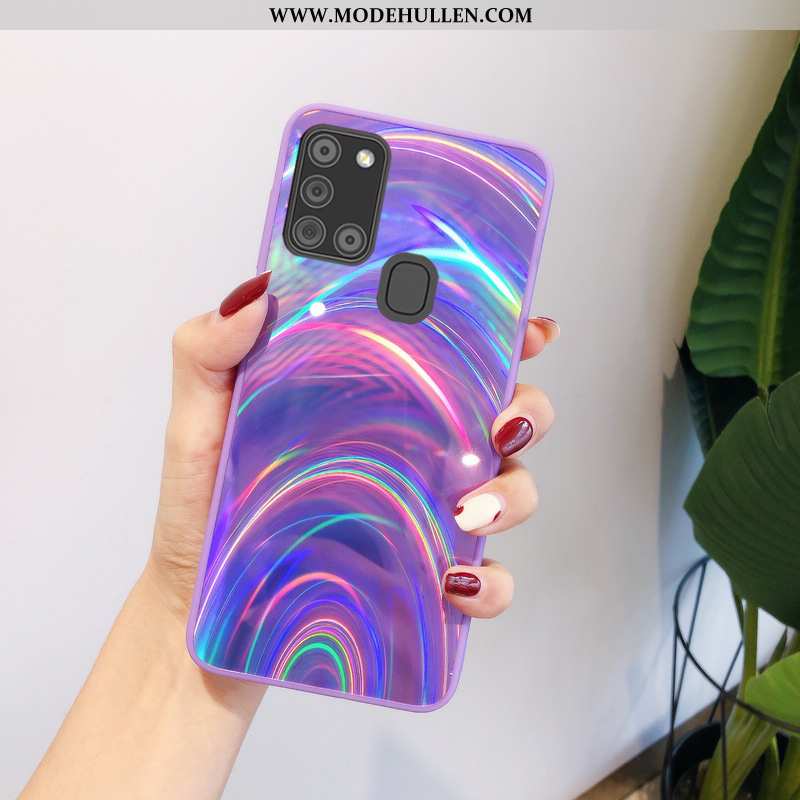 Hülle Samsung Galaxy A21s Trend Weiche Karikatur Case Mini Anti-sturz Blau