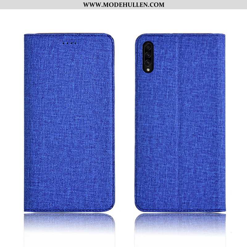 Hülle Samsung Galaxy A30s Baumwolle Und Leinen Lederhülle Nubuck Alles Inklusive Folio Handy Schutz 