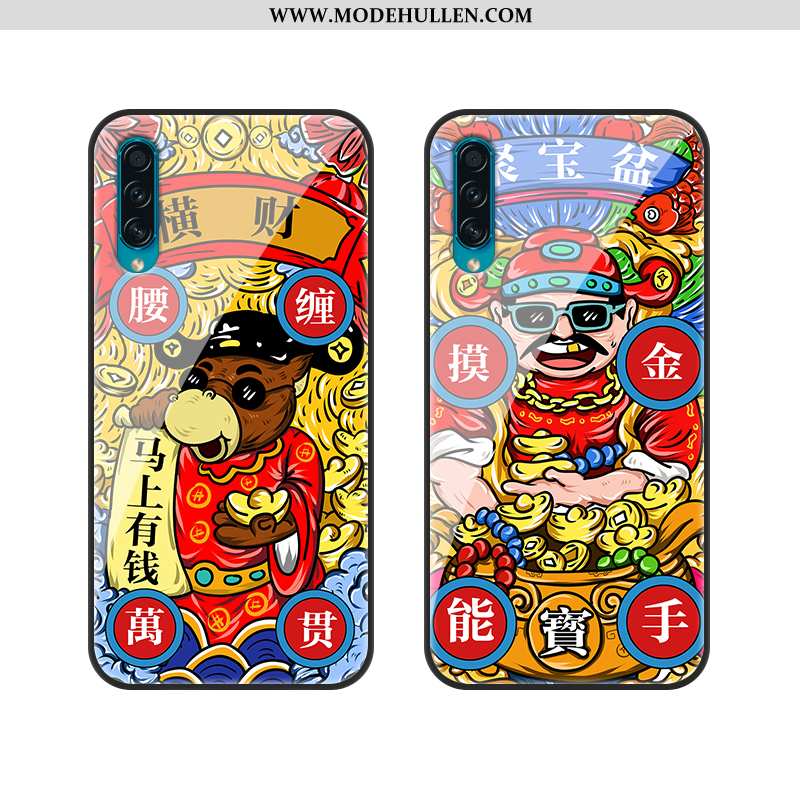 Hülle Samsung Galaxy A30s Glas Mode Chinesische Art Case Handy Rot Anti-sturz Rote