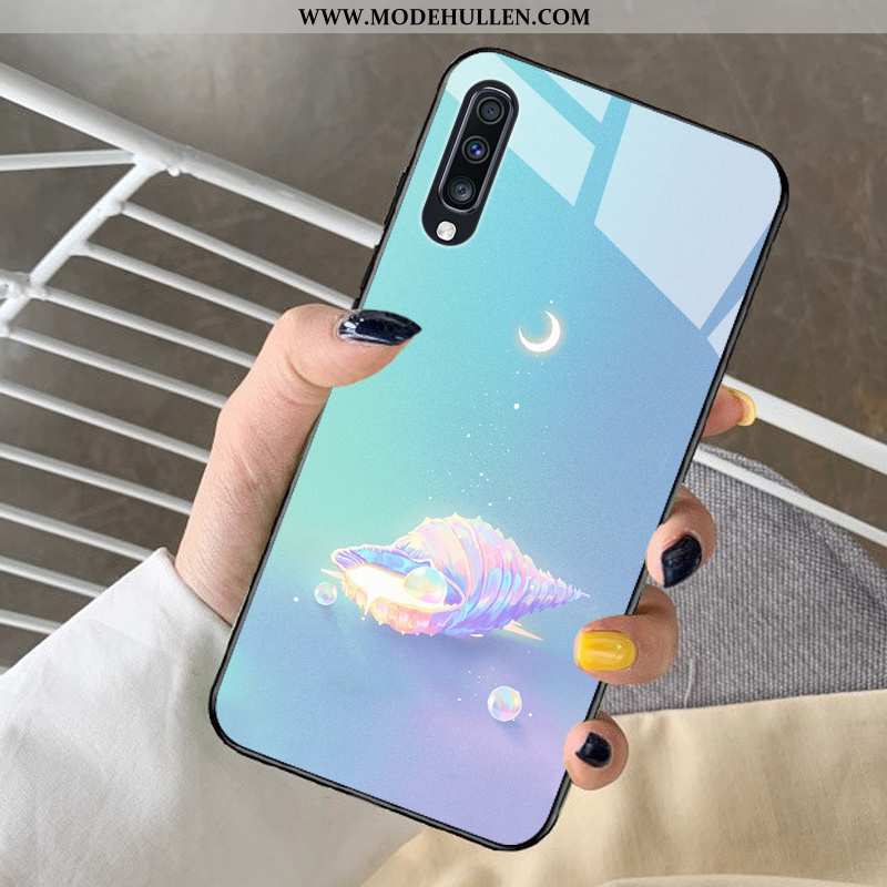 Hülle Samsung Galaxy A30s Nette Schutz Fantasie Mini Frisch Glas Case Blau