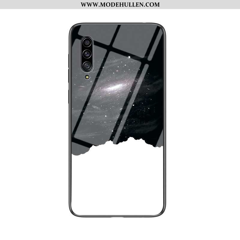 Hülle Samsung Galaxy A30s Schutz Glas Handy Case Trend Anti-sturz Schwarz