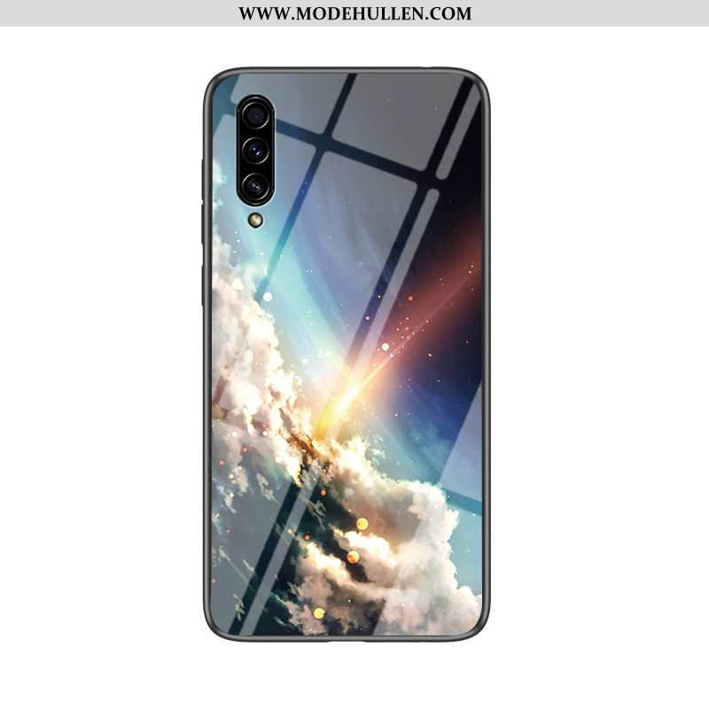 Hülle Samsung Galaxy A30s Schutz Glas Handy Case Trend Anti-sturz Schwarz