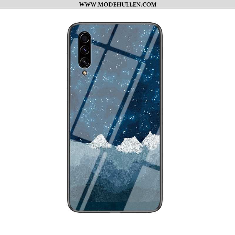 Hülle Samsung Galaxy A30s Schutz Glas Handy Case Trend Anti-sturz Schwarz