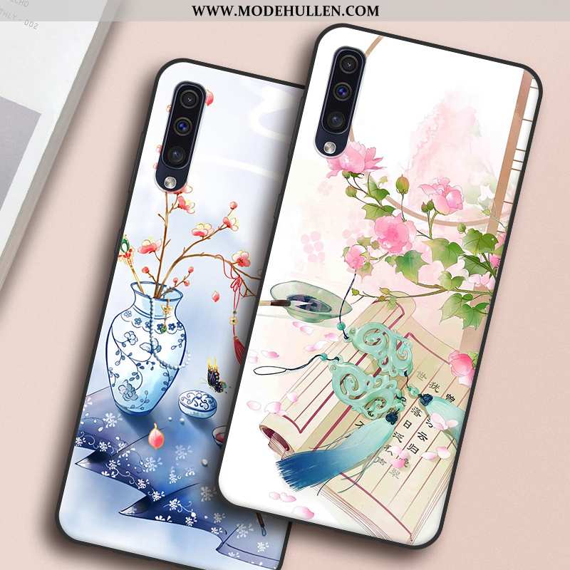 Hülle Samsung Galaxy A30s Silikon Schutz Anti-sturz Sterne Case Chinesische Art Rosa