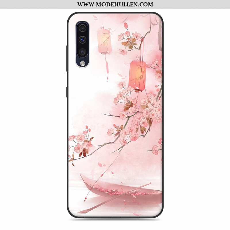 Hülle Samsung Galaxy A30s Silikon Schutz Anti-sturz Sterne Case Chinesische Art Rosa