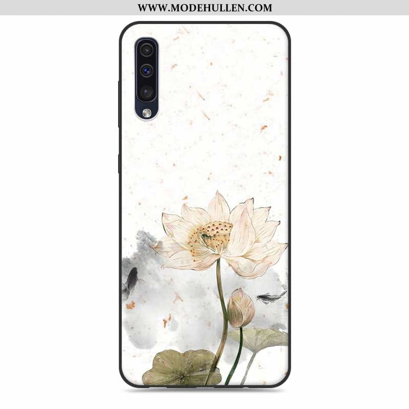 Hülle Samsung Galaxy A30s Silikon Schutz Anti-sturz Sterne Case Chinesische Art Rosa