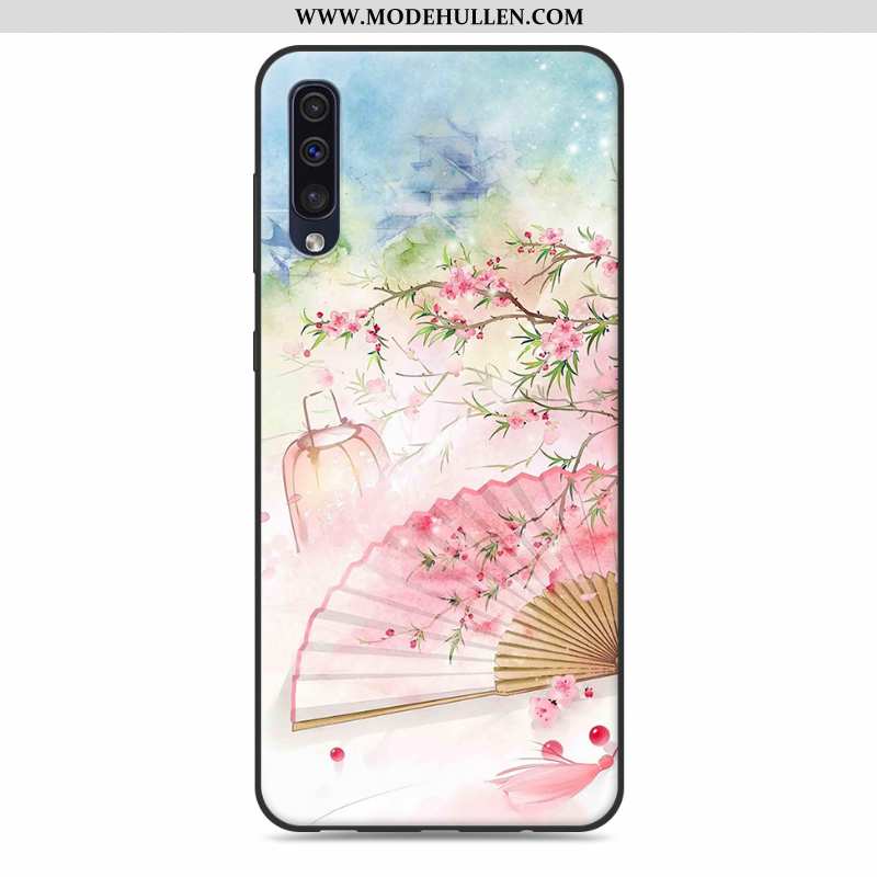 Hülle Samsung Galaxy A30s Silikon Schutz Anti-sturz Sterne Case Chinesische Art Rosa