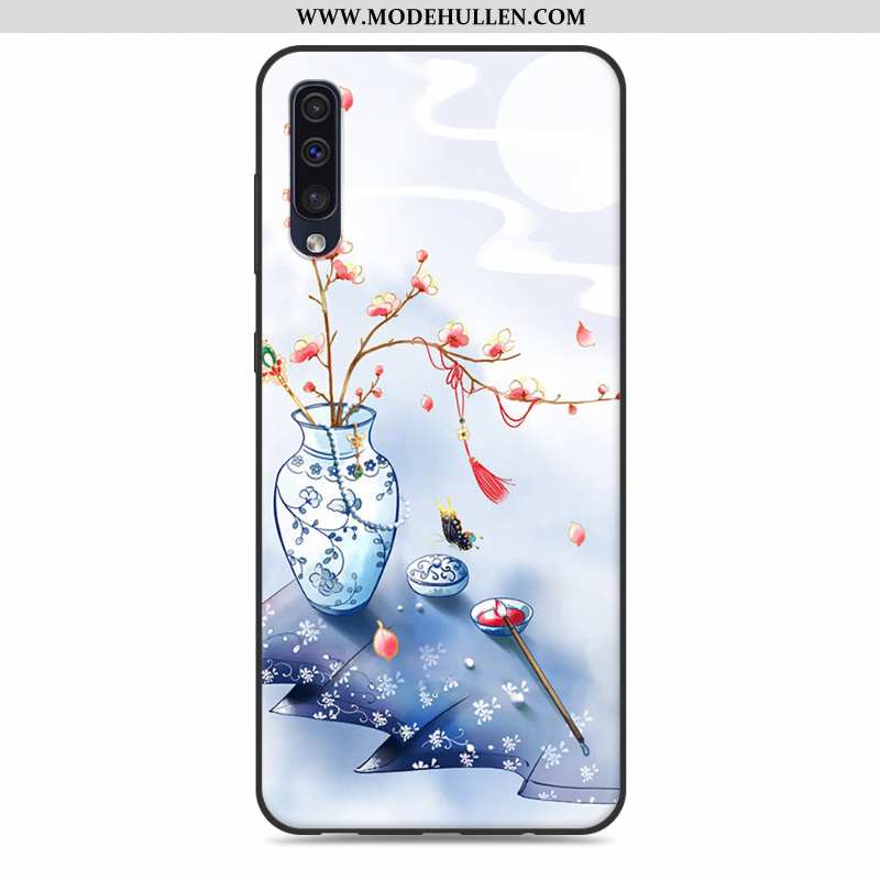 Hülle Samsung Galaxy A30s Silikon Schutz Anti-sturz Sterne Case Chinesische Art Rosa