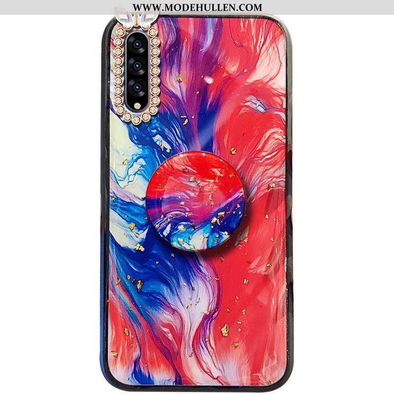 Hülle Samsung Galaxy A30s Trend Schutz Anti-sturz Netto Rot Handy Strass Sterne Rote