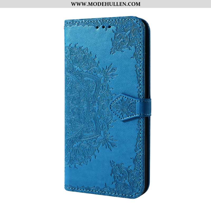 Hülle Samsung Galaxy A40 Kreativ Muster Alles Inklusive Blumen Schutz Lederhülle Blau
