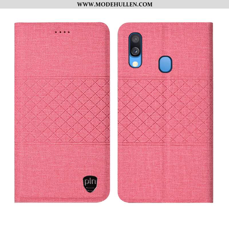 Hülle Samsung Galaxy A40 Schutz Baumwolle Und Leinen Sterne Kariert Alles Inklusive Handy Grau