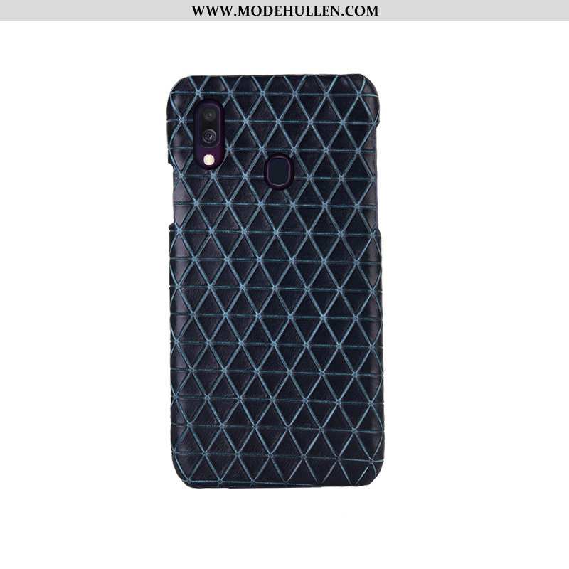 Hülle Samsung Galaxy A40 Schutz Mode Handy Case Sterne Kariert Anti-sturz Schwarz