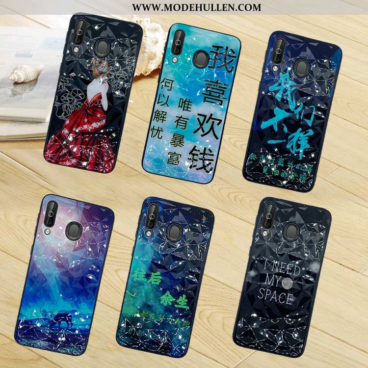 Hülle Samsung Galaxy A40s Muster Sterne Case Schwarz Handy