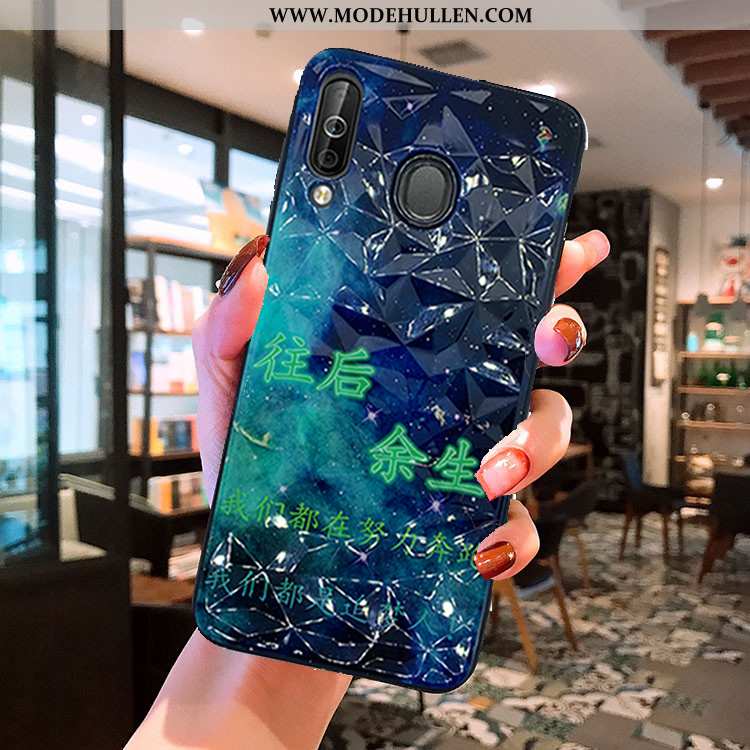 Hülle Samsung Galaxy A40s Muster Sterne Case Schwarz Handy