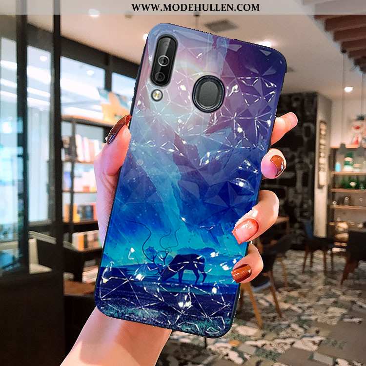 Hülle Samsung Galaxy A40s Muster Sterne Case Schwarz Handy