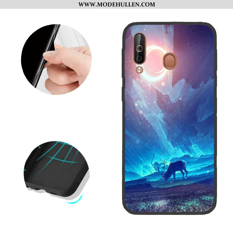 Hülle Samsung Galaxy A40s Muster Sterne Case Schwarz Handy